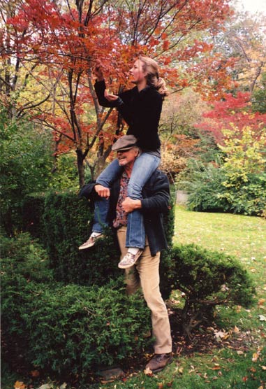 Picking seeds in an arboretum